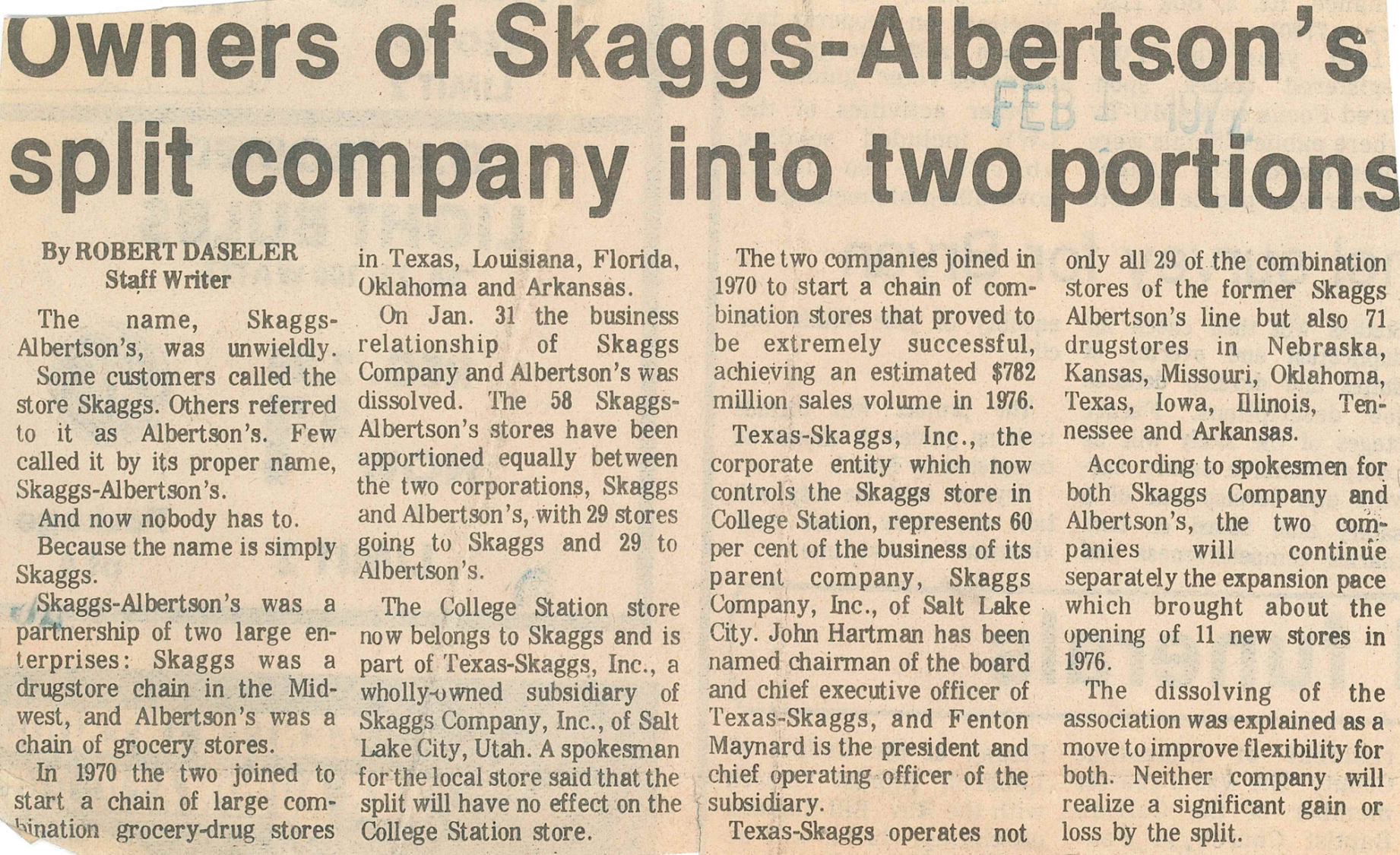 The Eagle Archives: Skaggs Albertsons